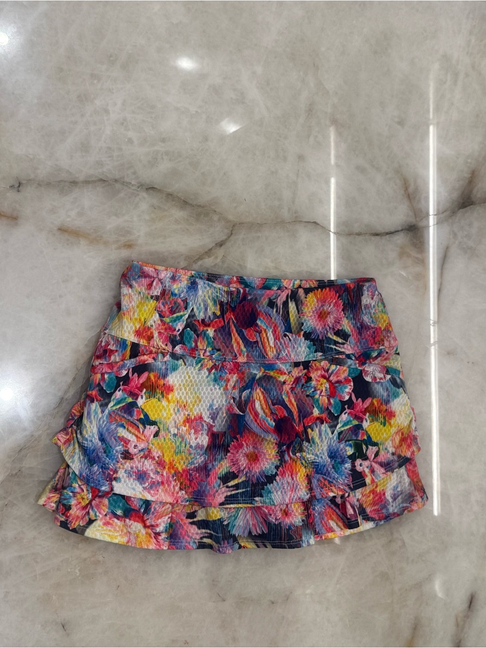 Lucky In Love Floral Multicolor Ruffled Skort